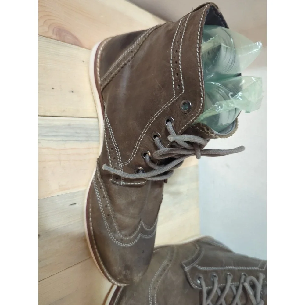 Crevo Leather Boardwalk Ankle Boots  Brown men's 12 Chukka Business Casual
